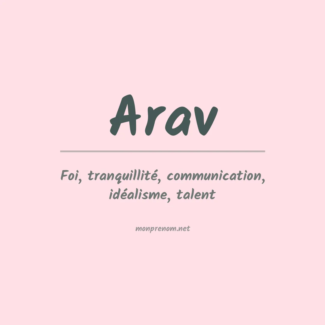 Signification du prénom Arav