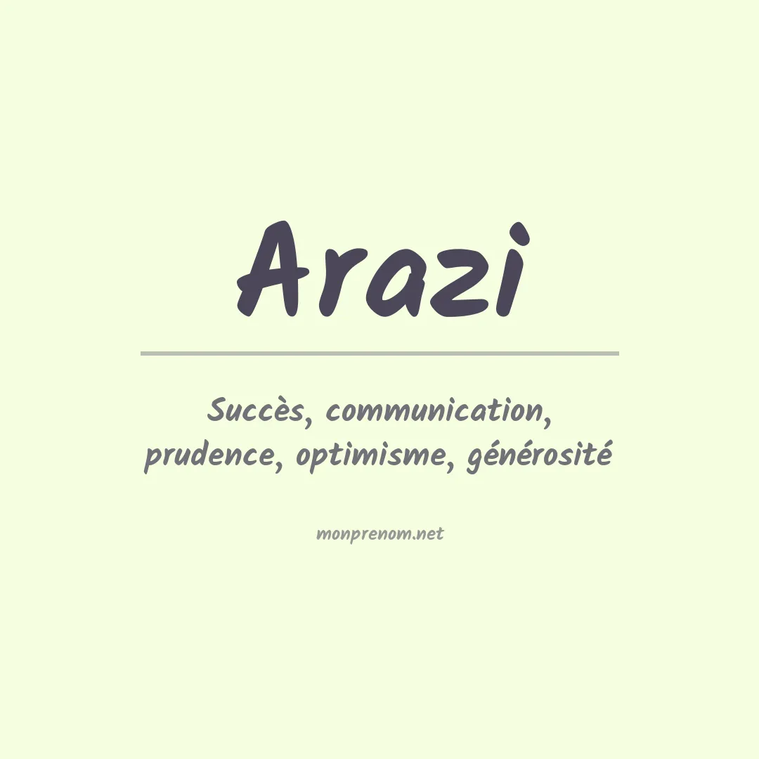 Signification du prénom Arazi