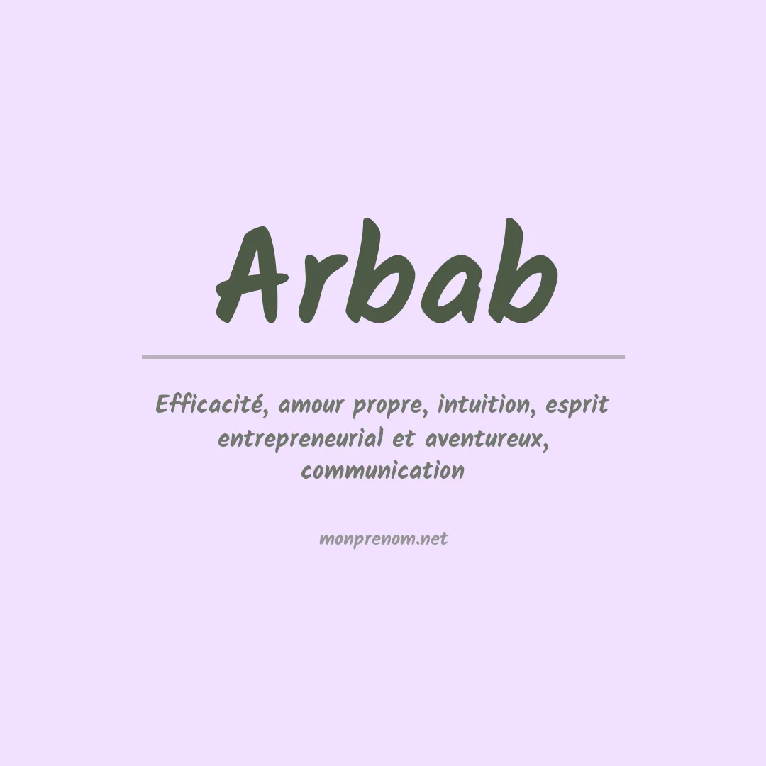 Signification du prénom Arbab