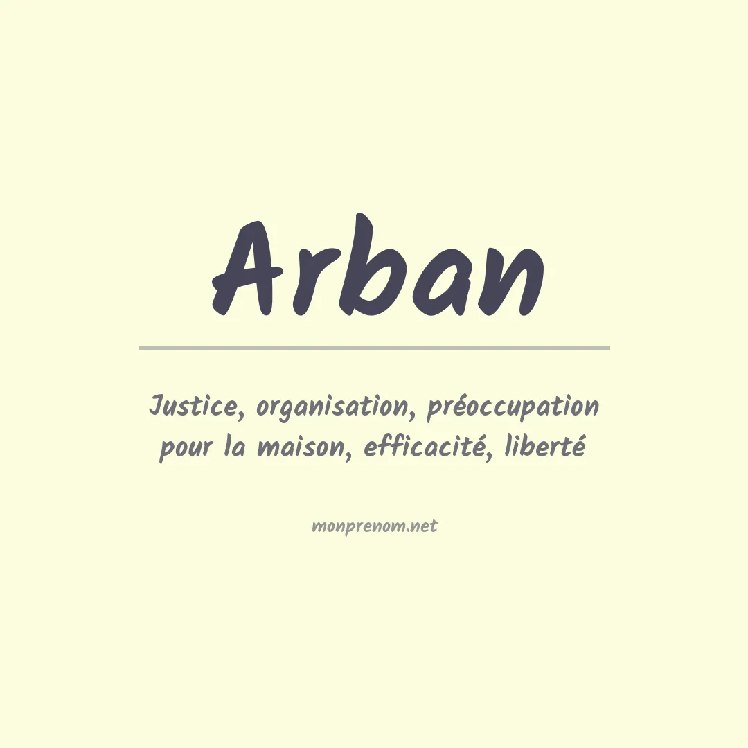 Signification du prénom Arban