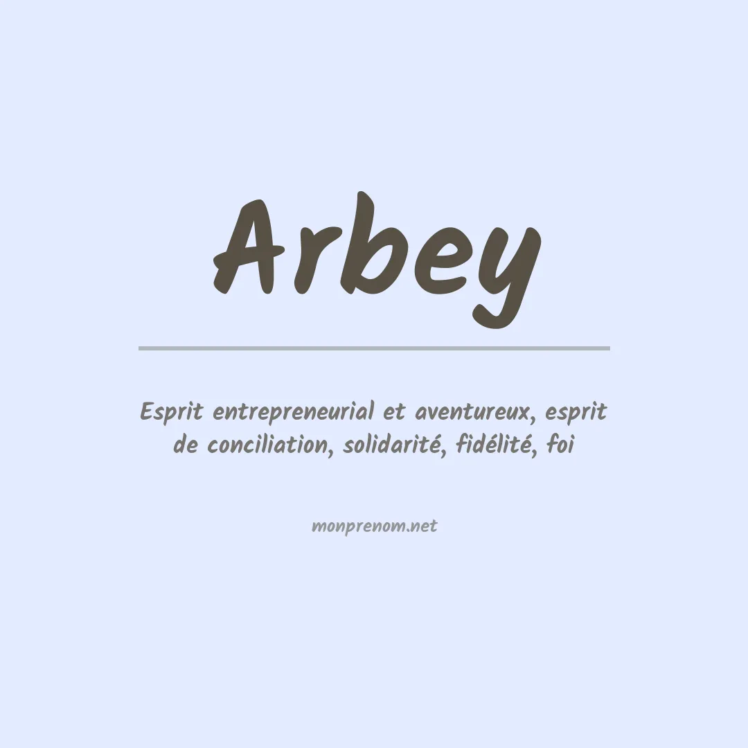 Signification du prénom Arbey
