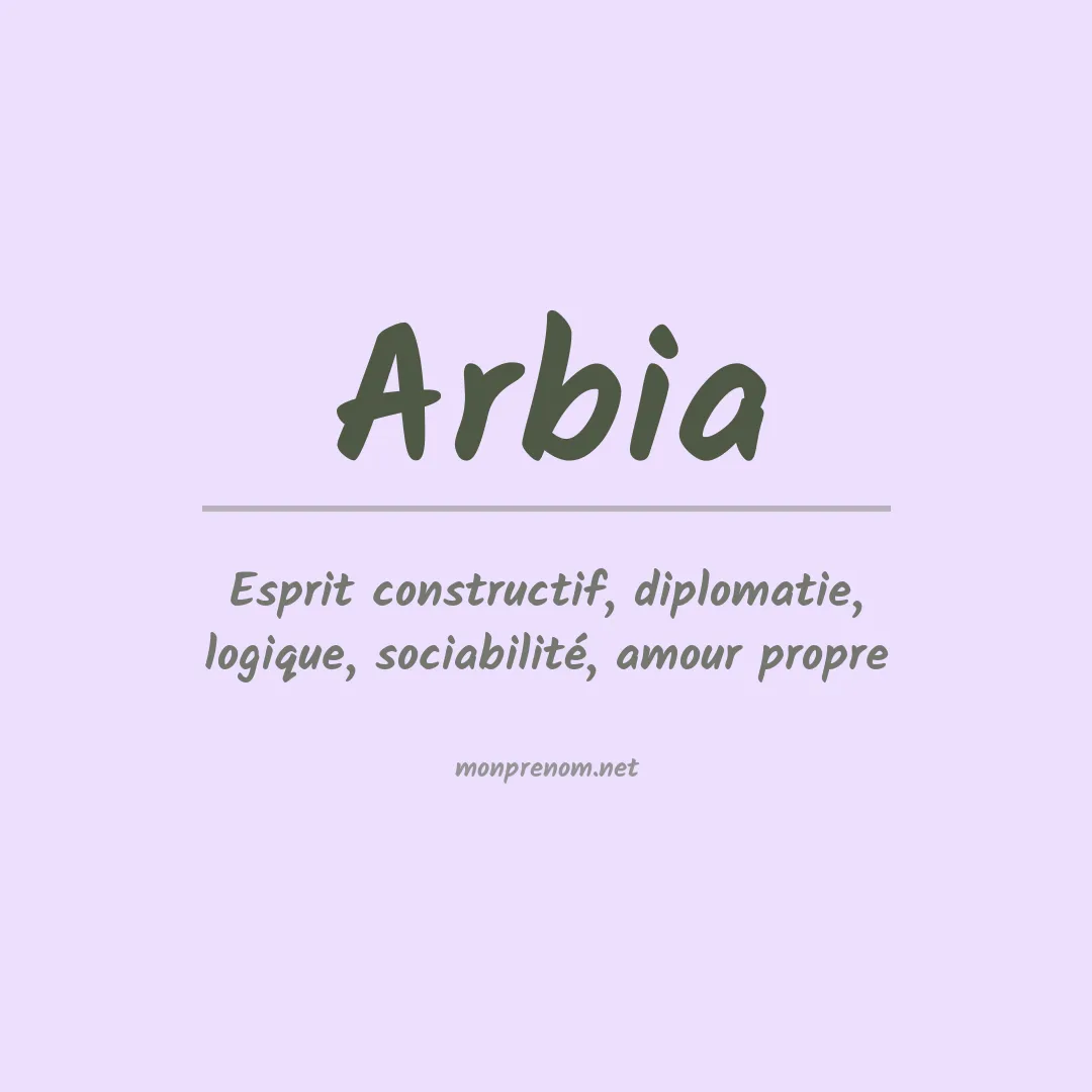 Signification du prénom Arbia