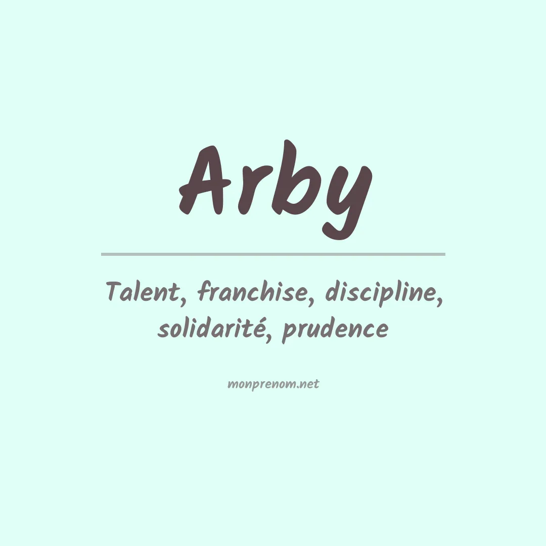 Signification du prénom Arby