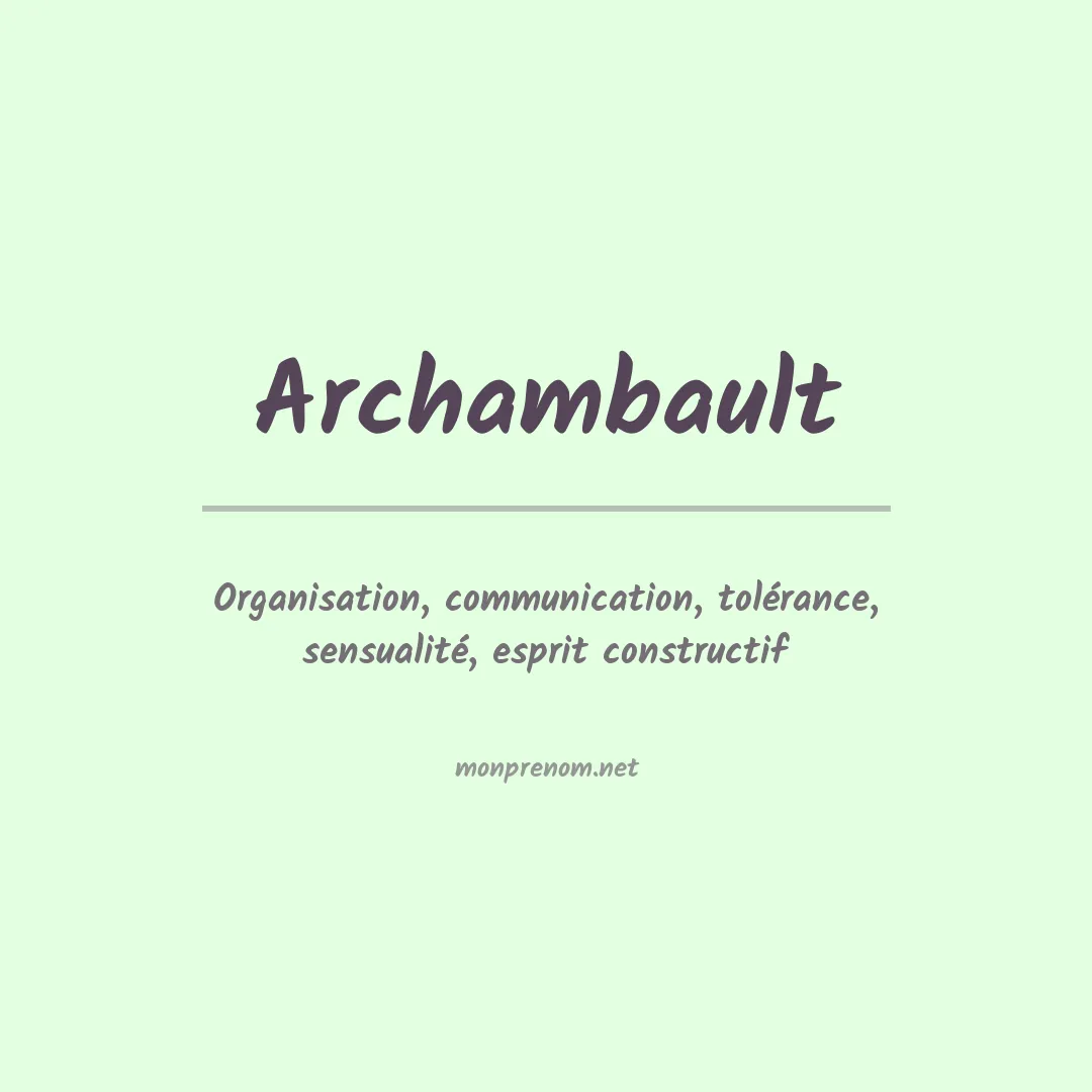 Prénom Archambault