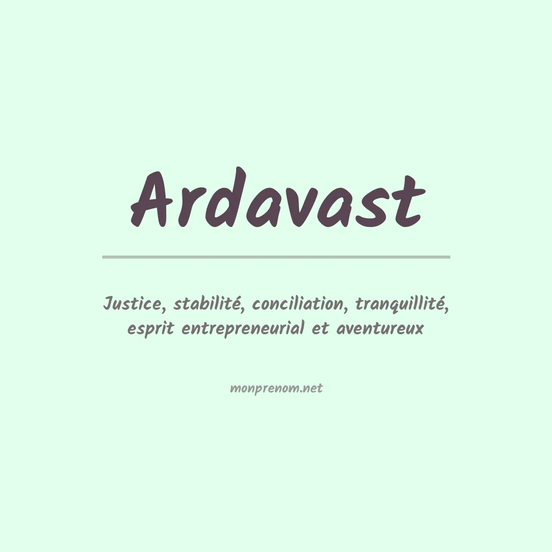 Prénom Ardavast