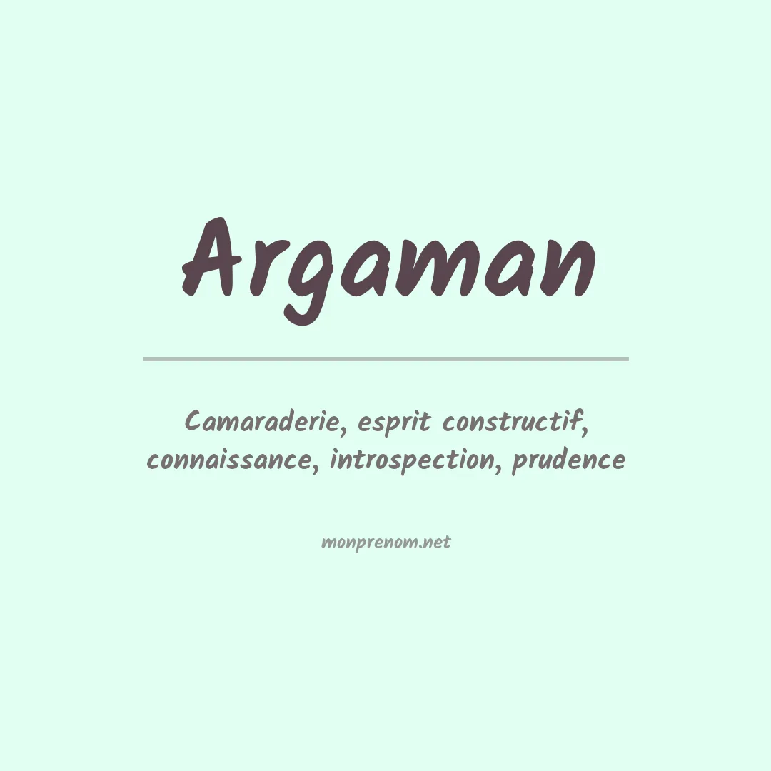 Signification du prénom Argaman