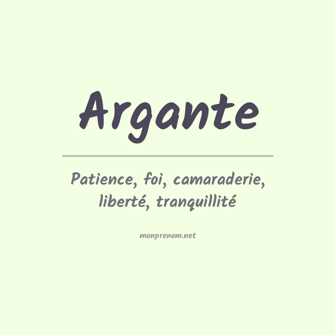 Signification du prénom Argante