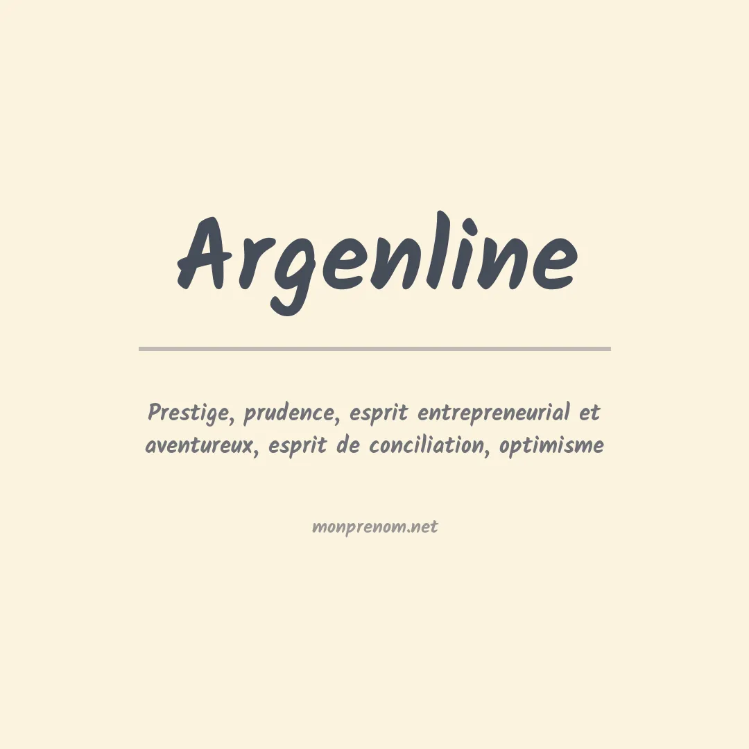 Signification du prénom Argenline