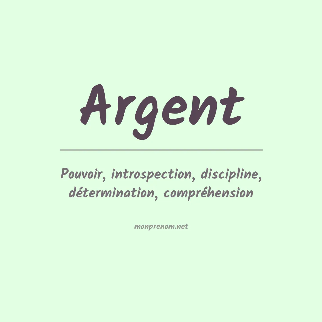 Prénom Argent