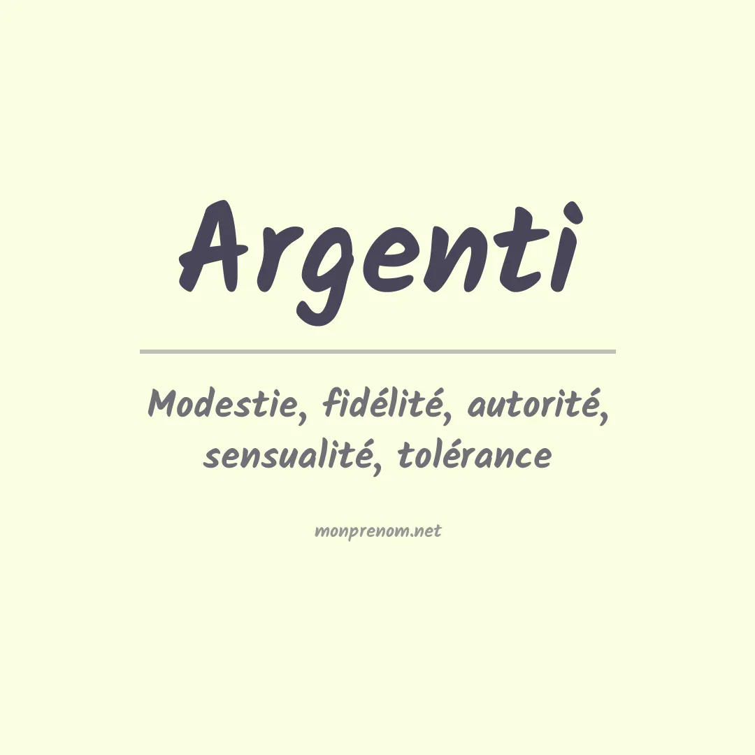 Prénom Argenti