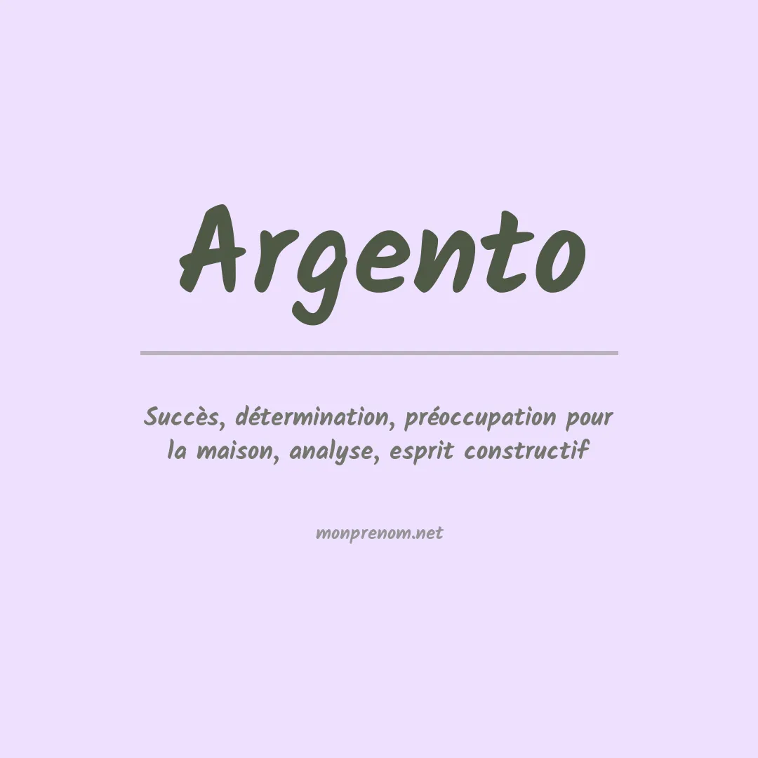 Prénom Argento