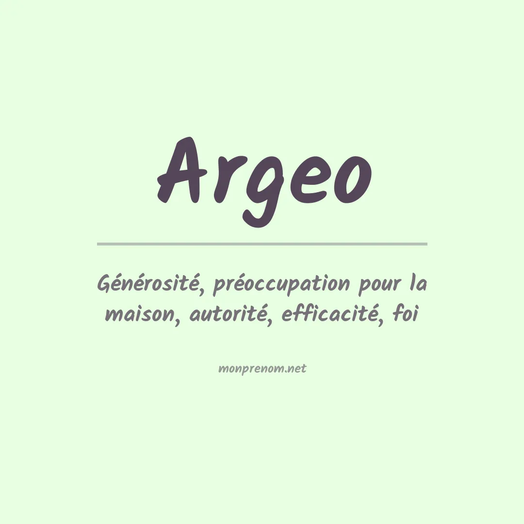 Signification du prénom Argeo