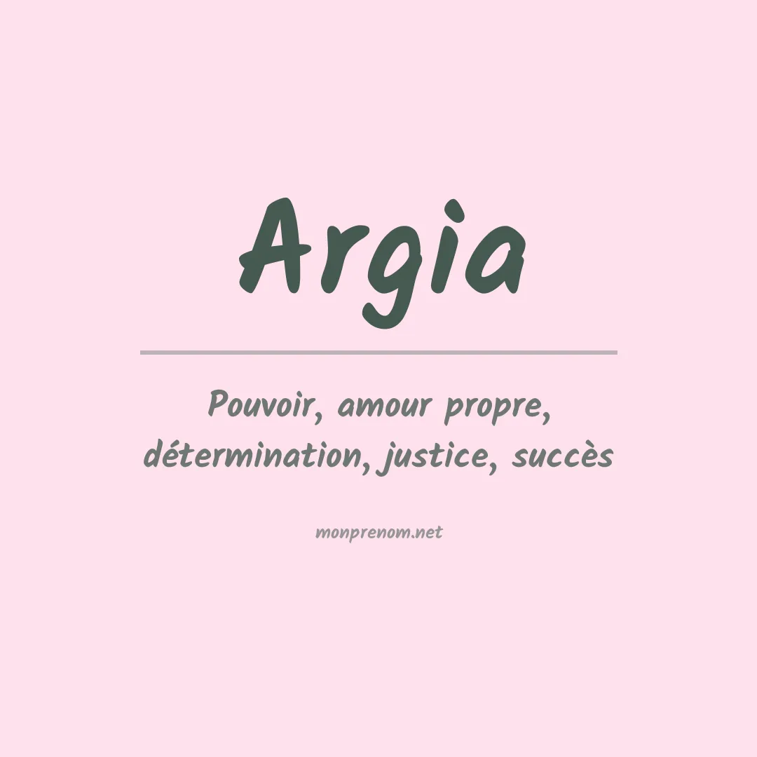 Signification du prénom Argia