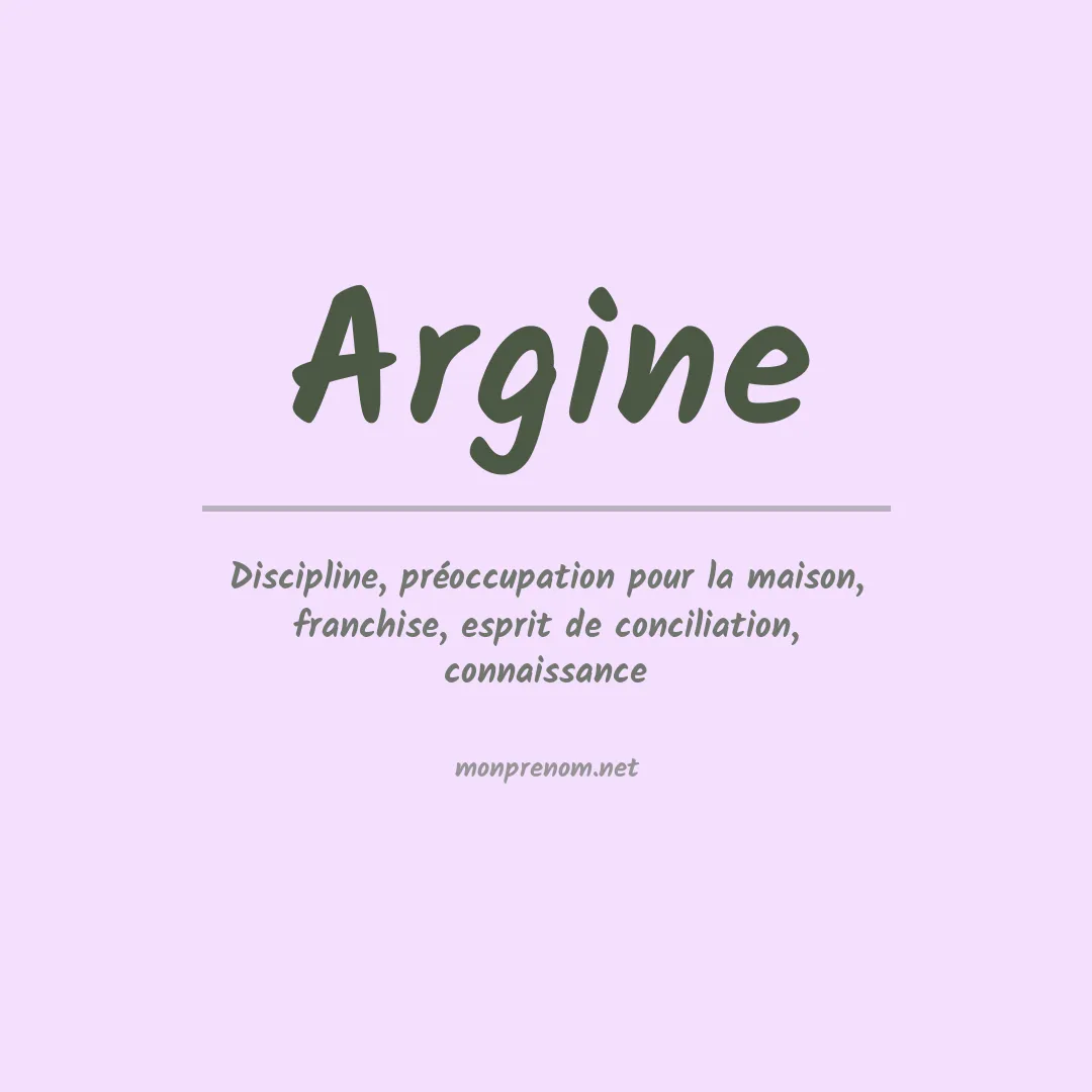 Signification du prénom Argine