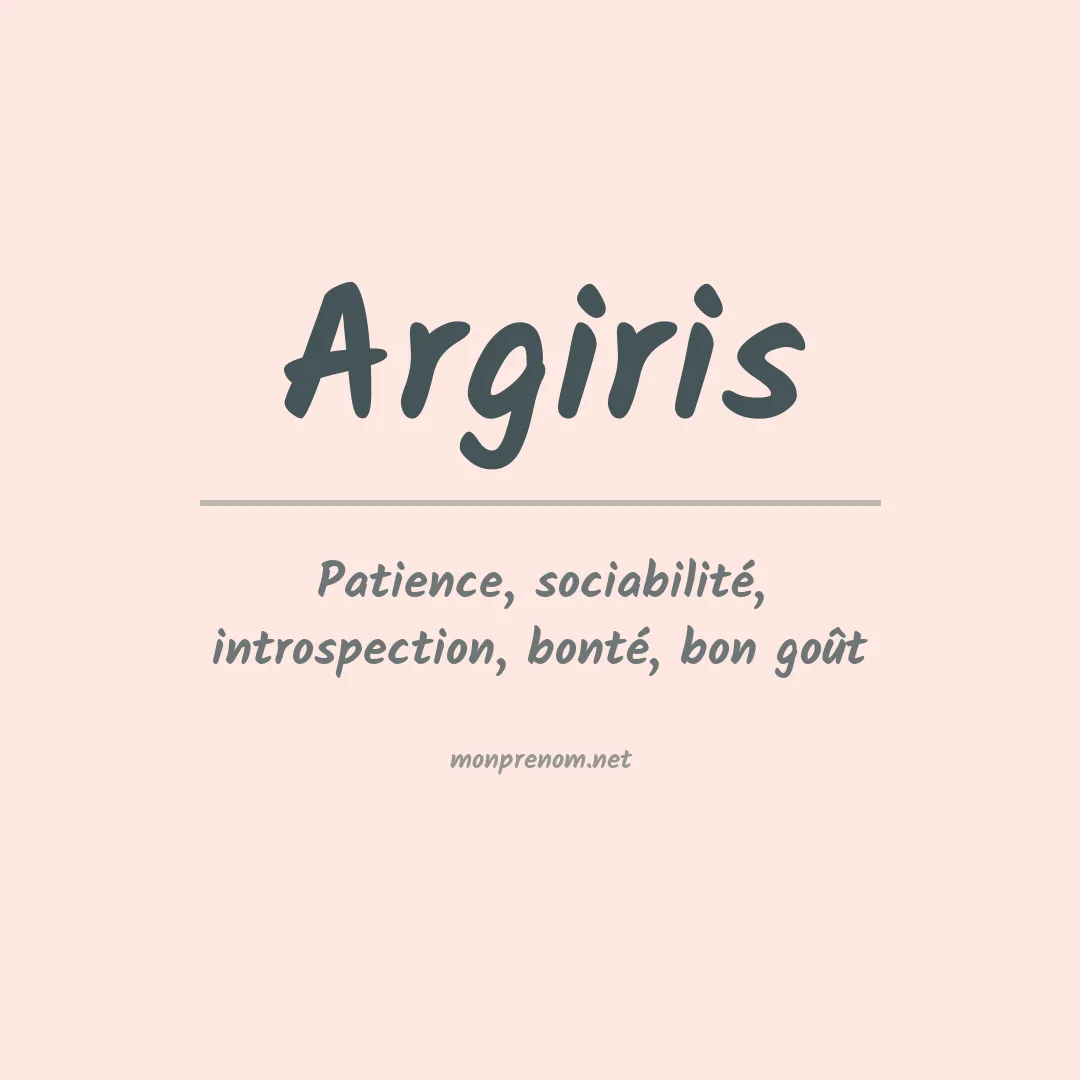 Signification du prénom Argiris
