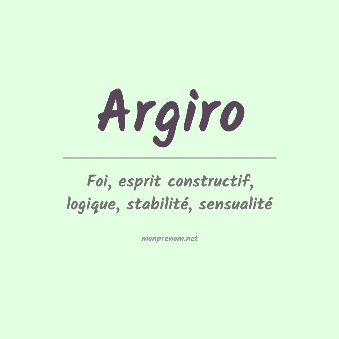 Prénom Argiro