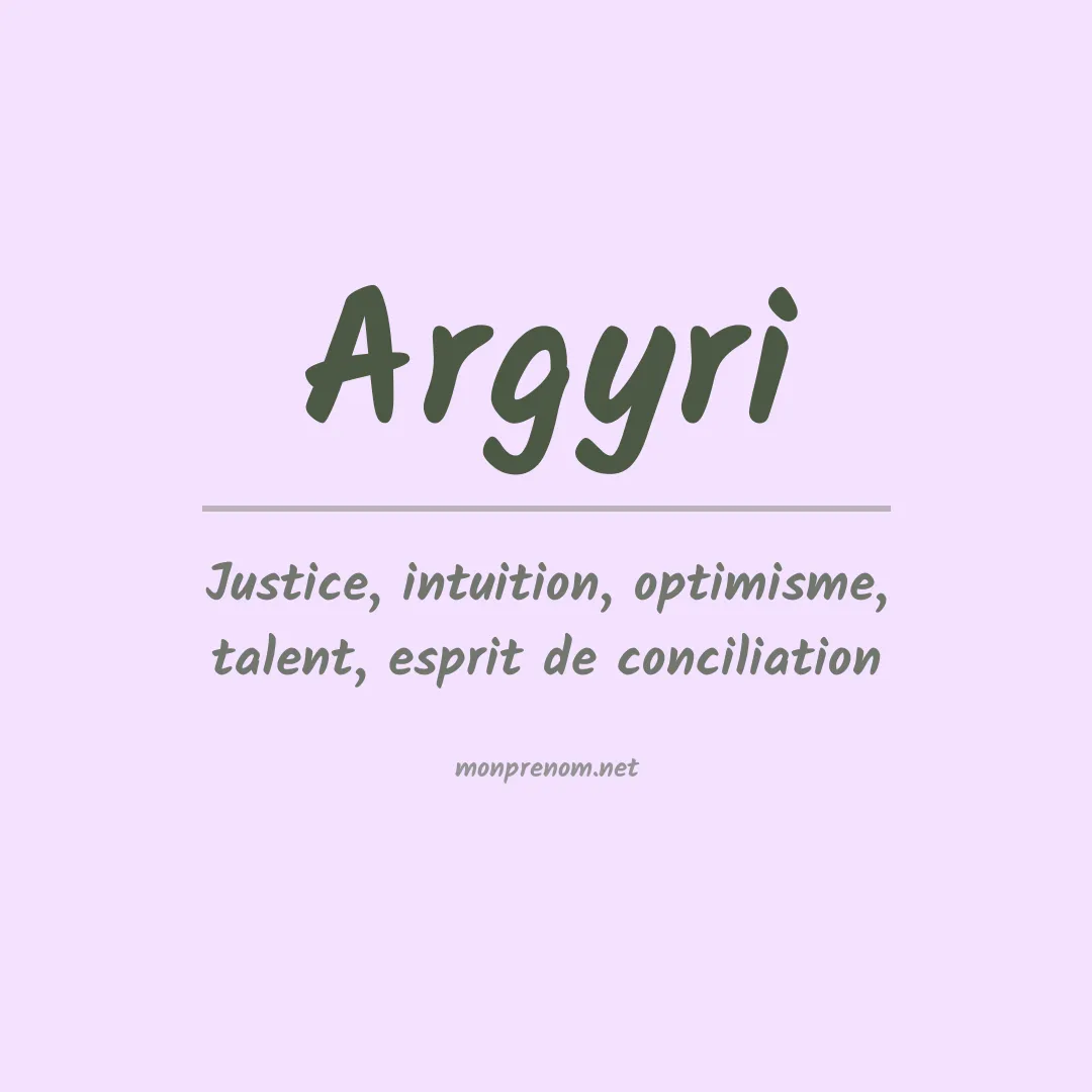 Signification du prénom Argyri