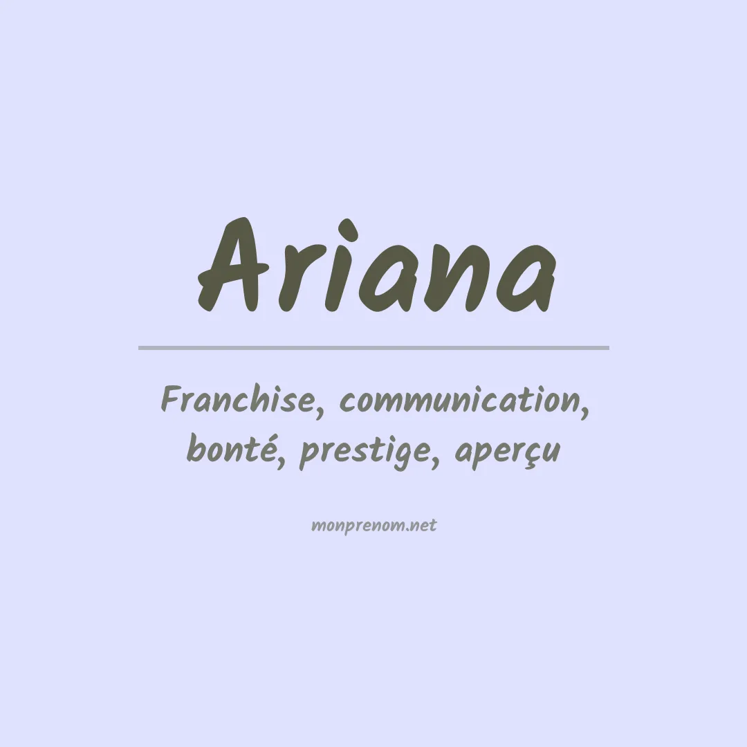 Prénom Ariana