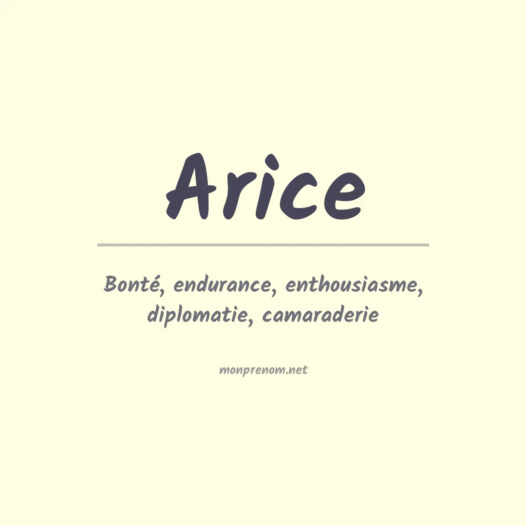 Signification du prénom Arice