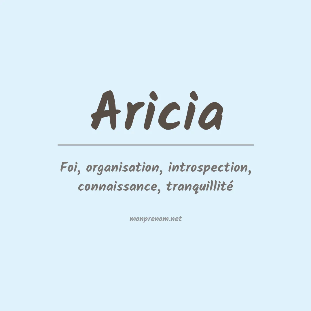 Signification du prénom Aricia