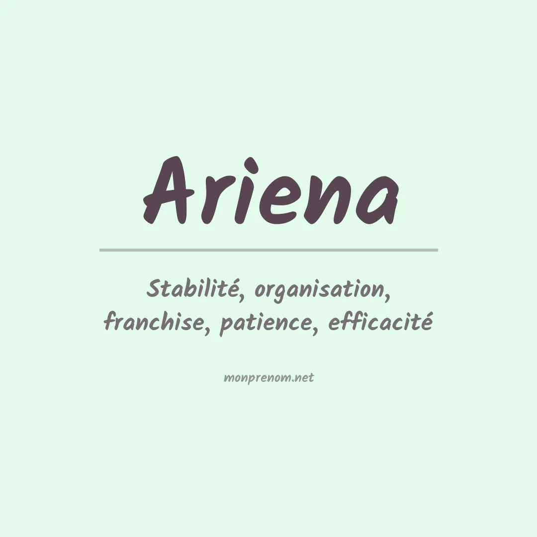 Signification du prénom Ariena
