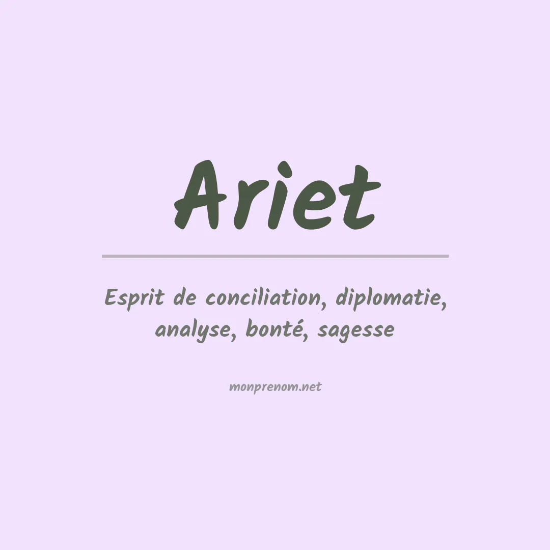 Signification du prénom Ariet