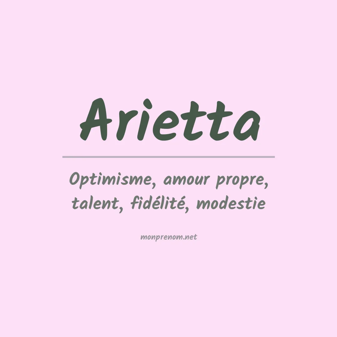 Signification du prénom Arietta