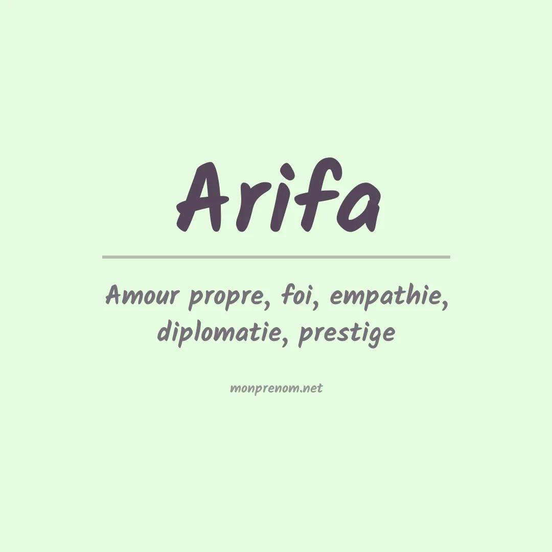 Signification du prénom Arifa