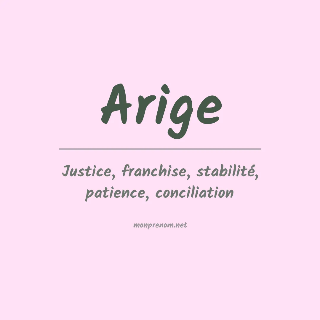 Signification du prénom Arige