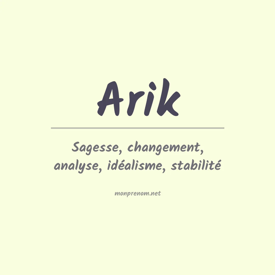 Signification du prénom Arik