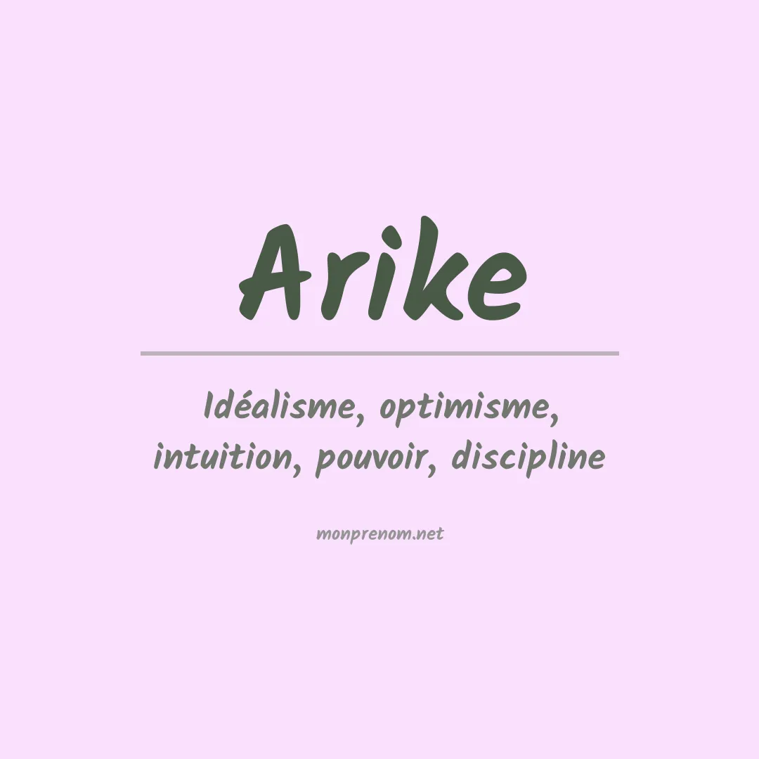 Signification du prénom Arike
