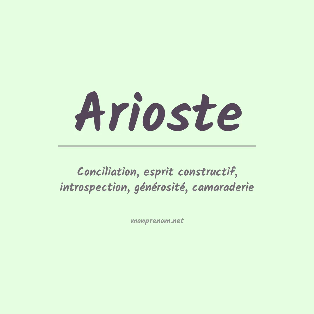 Signification du prénom Arioste