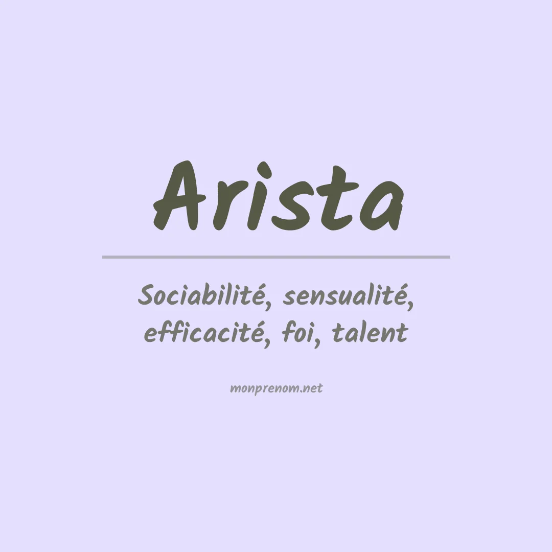 Signification du prénom Arista