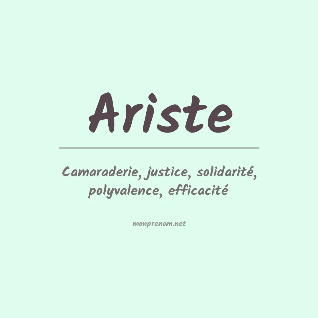 Signification du prénom Ariste