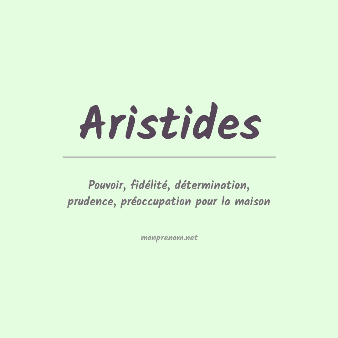 Prénom Aristides