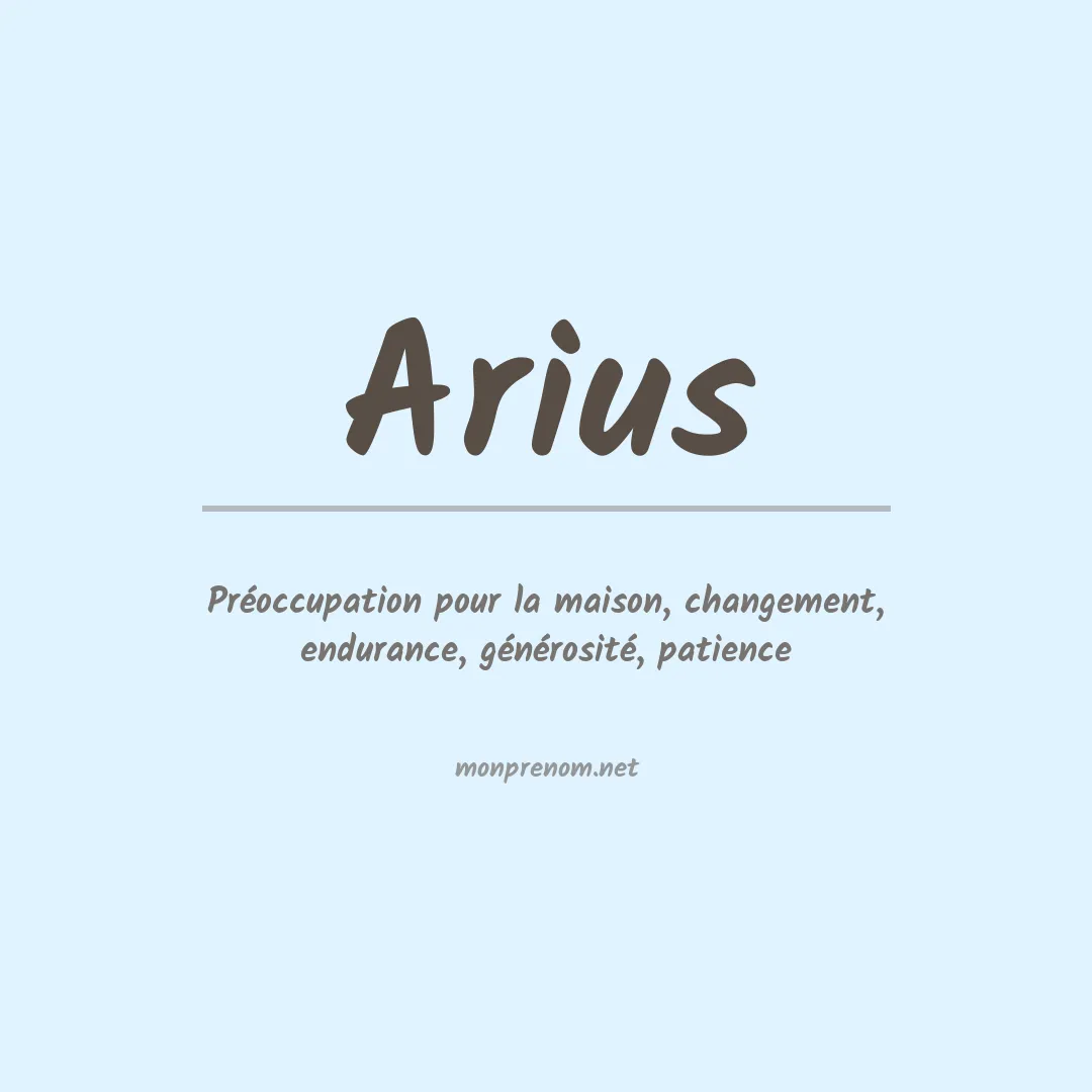 Signification du prénom Arius