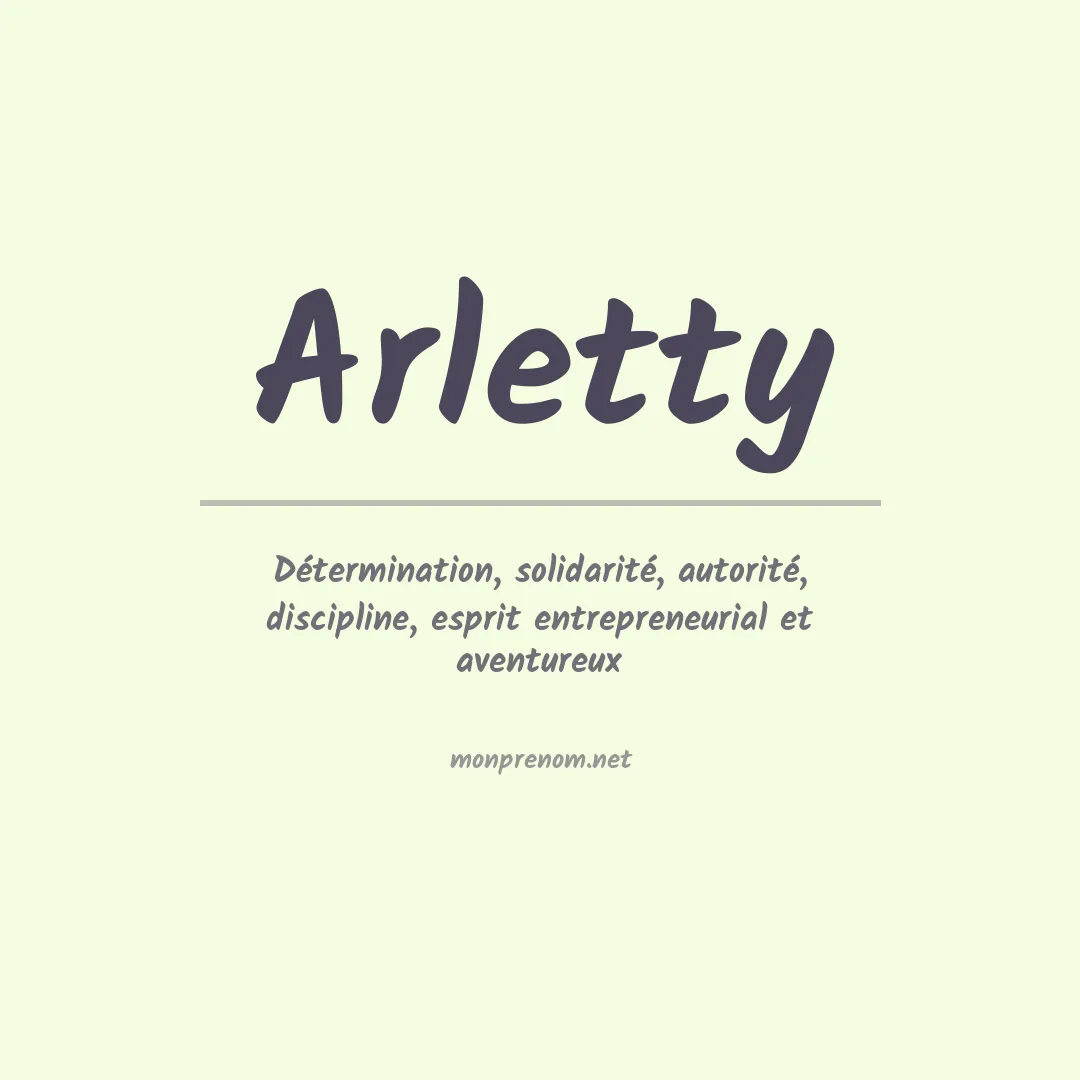 Signification du prénom Arletty