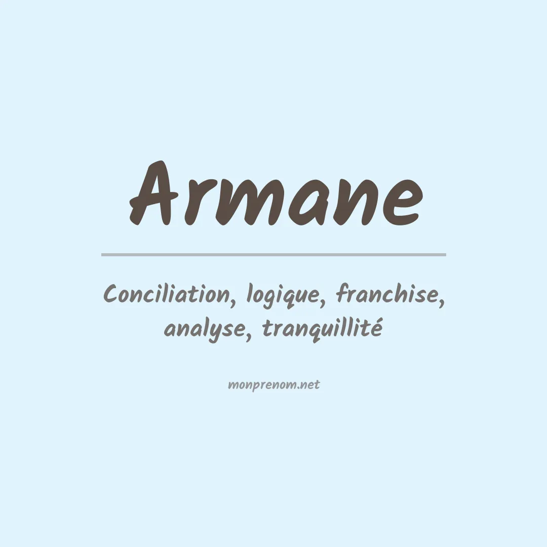 Signification du prénom Armane