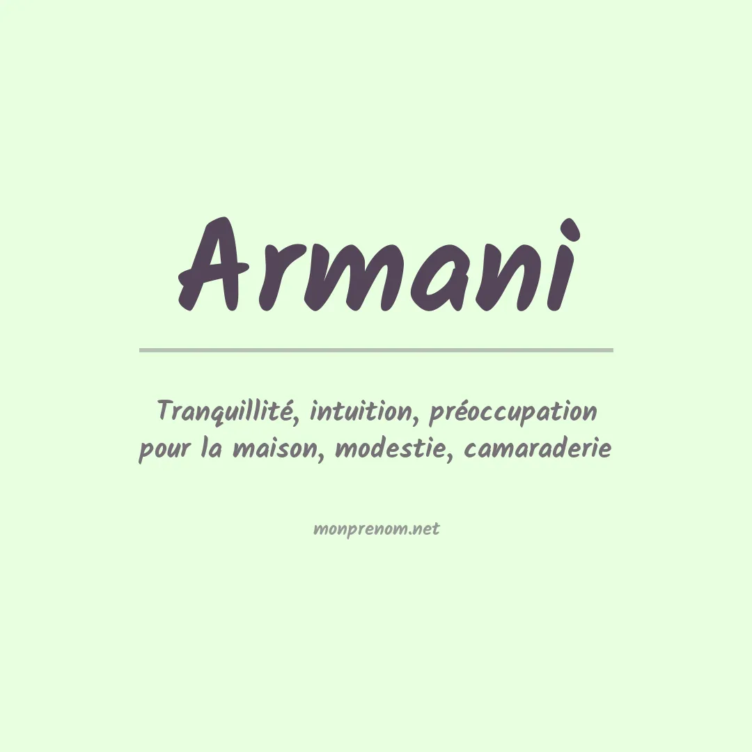 Prénom Armani
