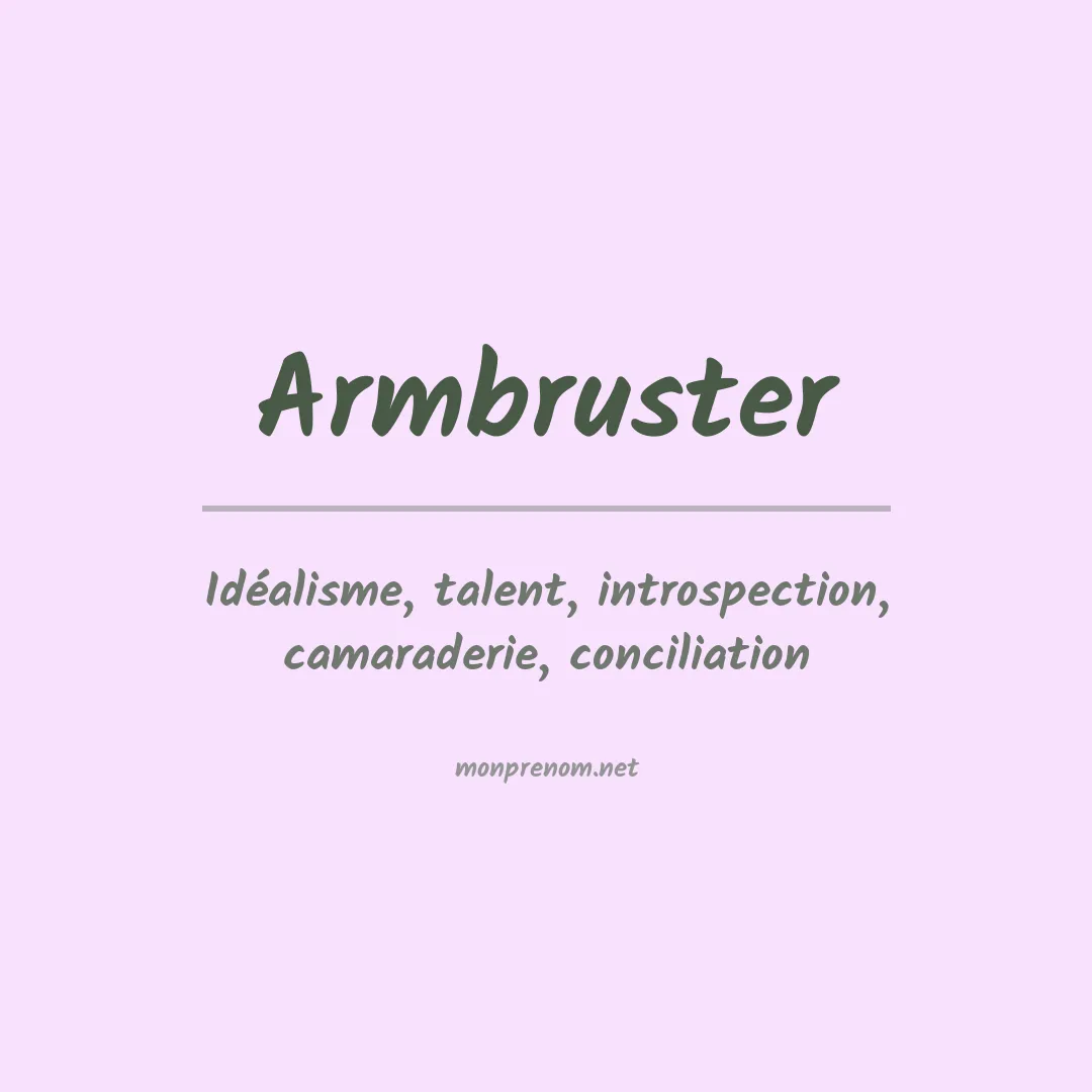 Prénom Armbruster