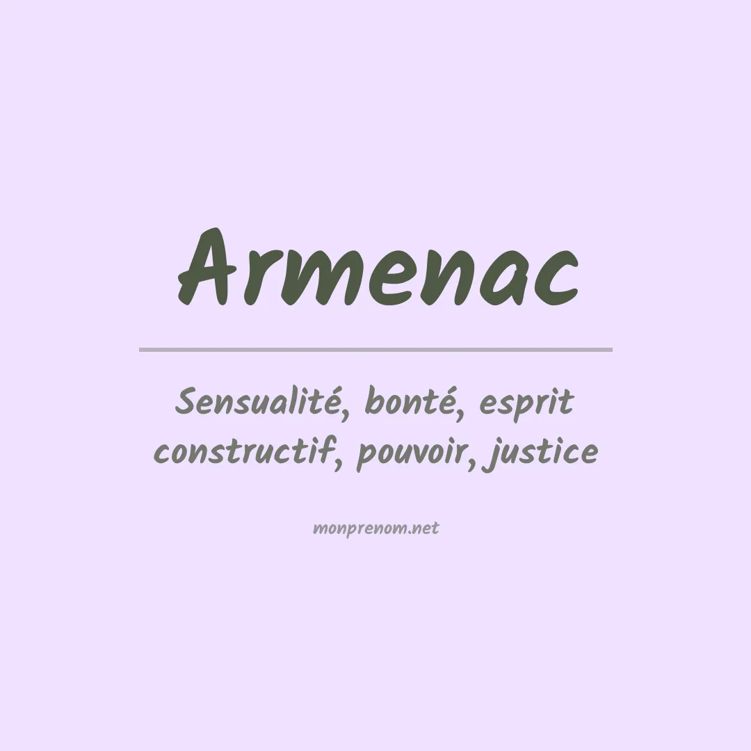 Signification du prénom Armenac