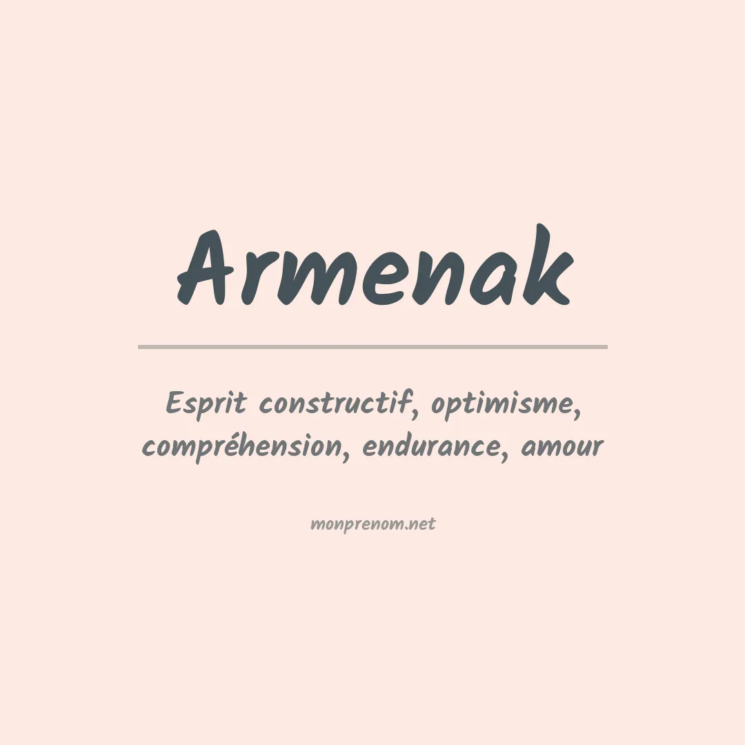 Signification du prénom Armenak
