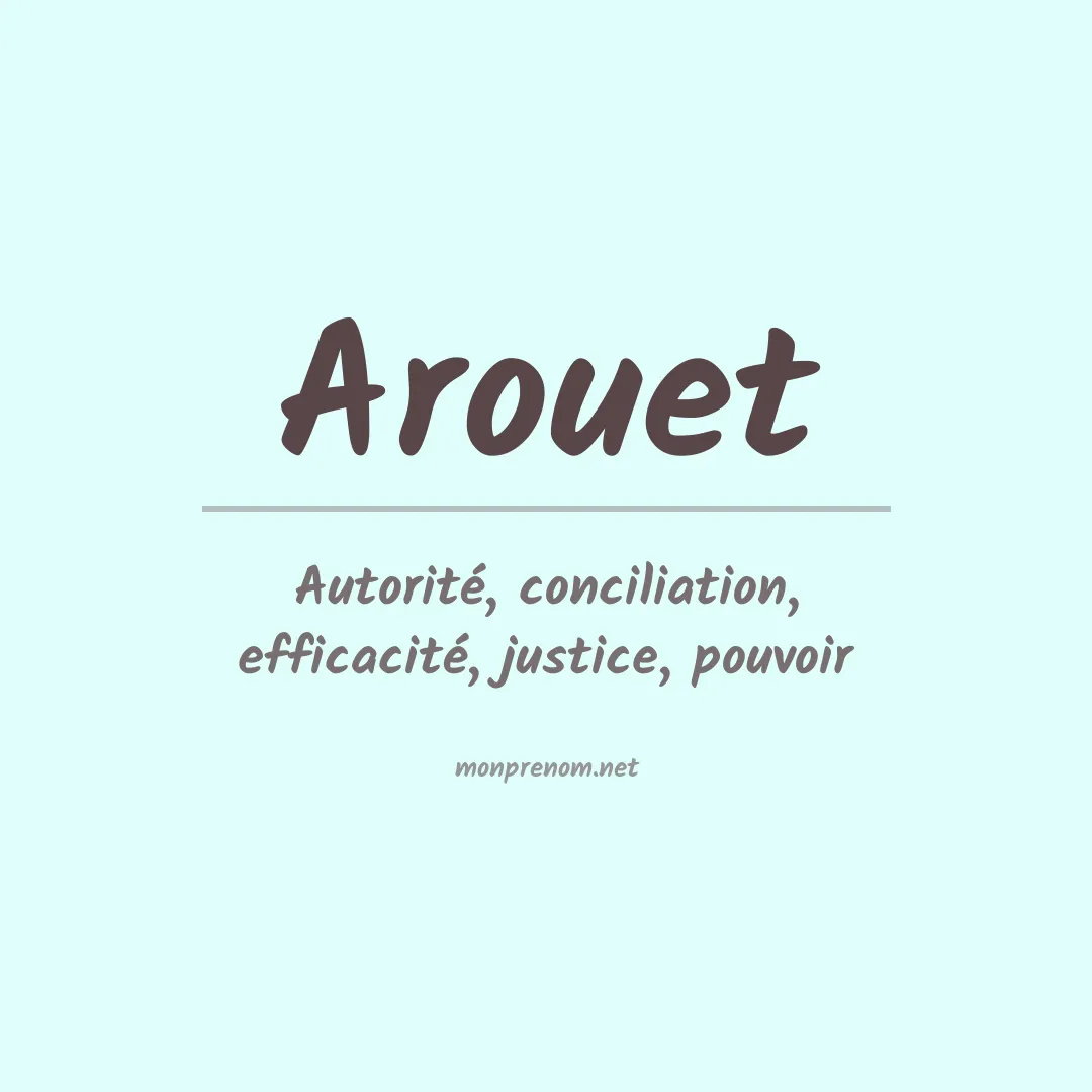 Signification du prénom Arouet