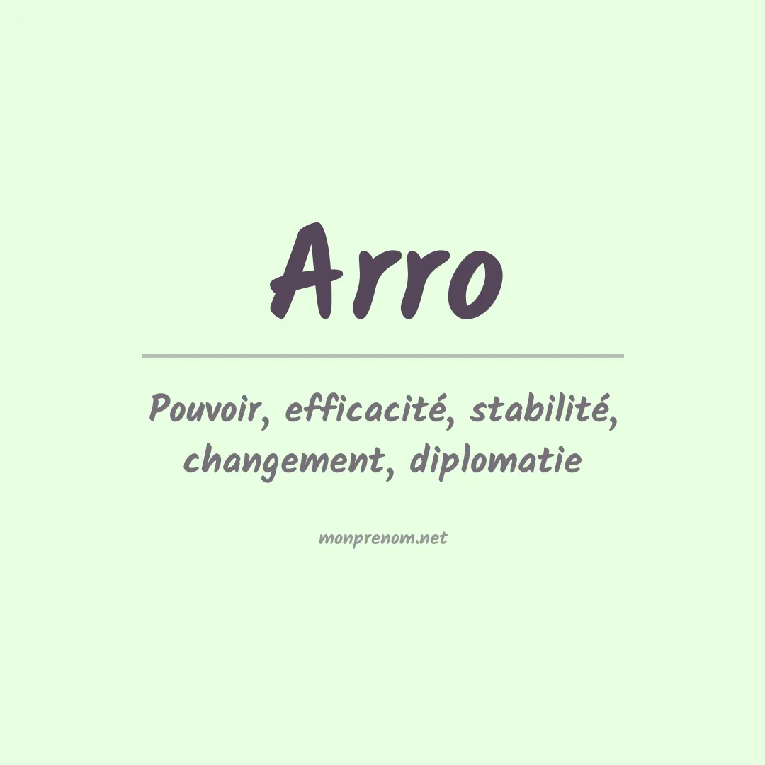 Signification du prénom Arro
