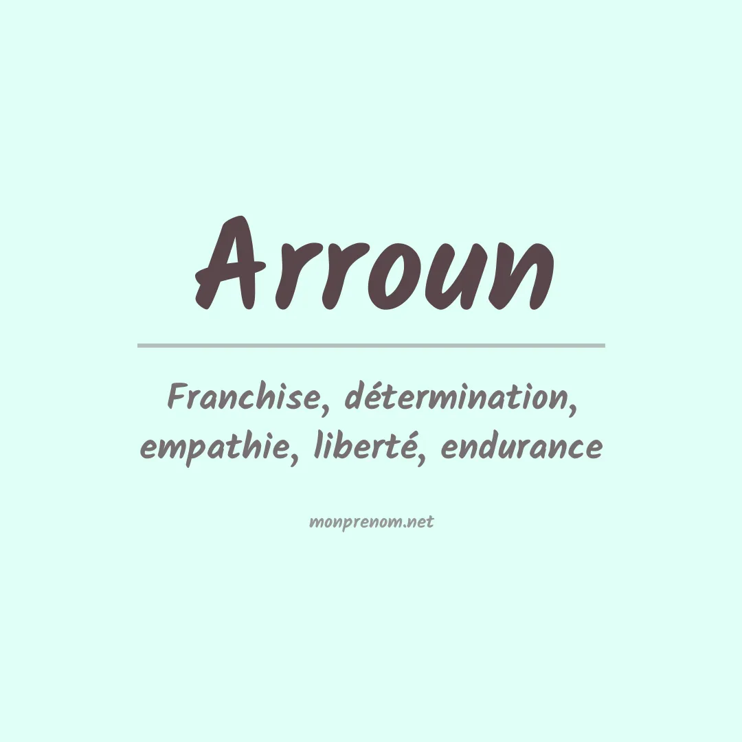 Signification du prénom Arroun