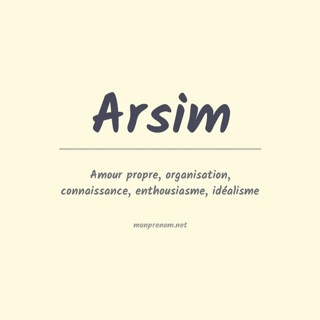 Signification du prénom Arsim