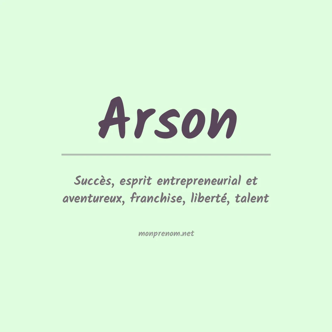 Signification du prénom Arson