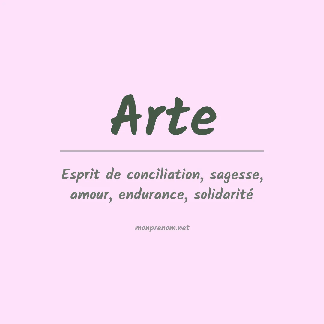 Signification du prénom Arte