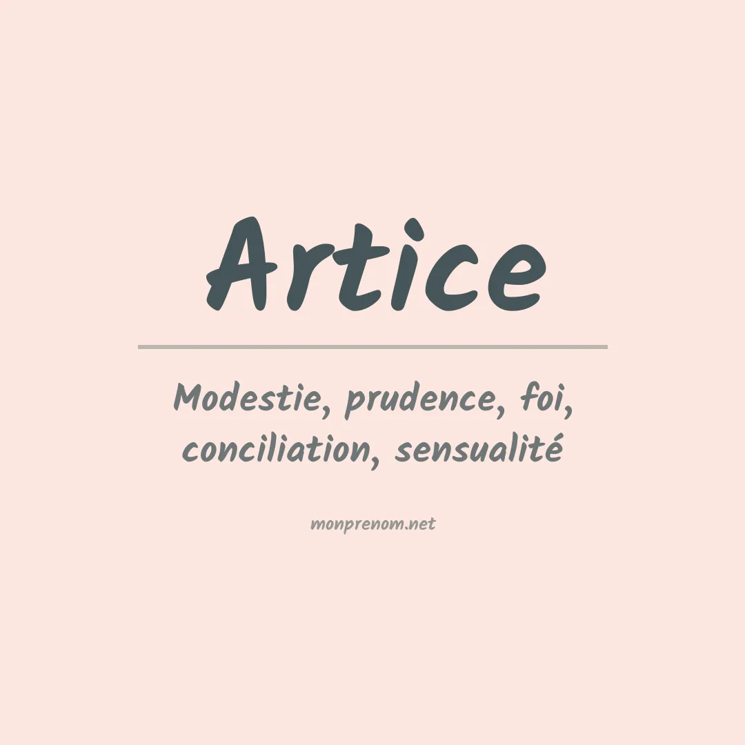 Signification du prénom Artice