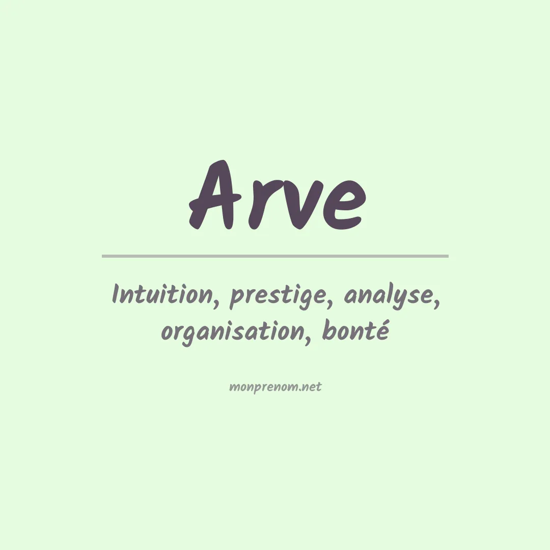 Signification du prénom Arve